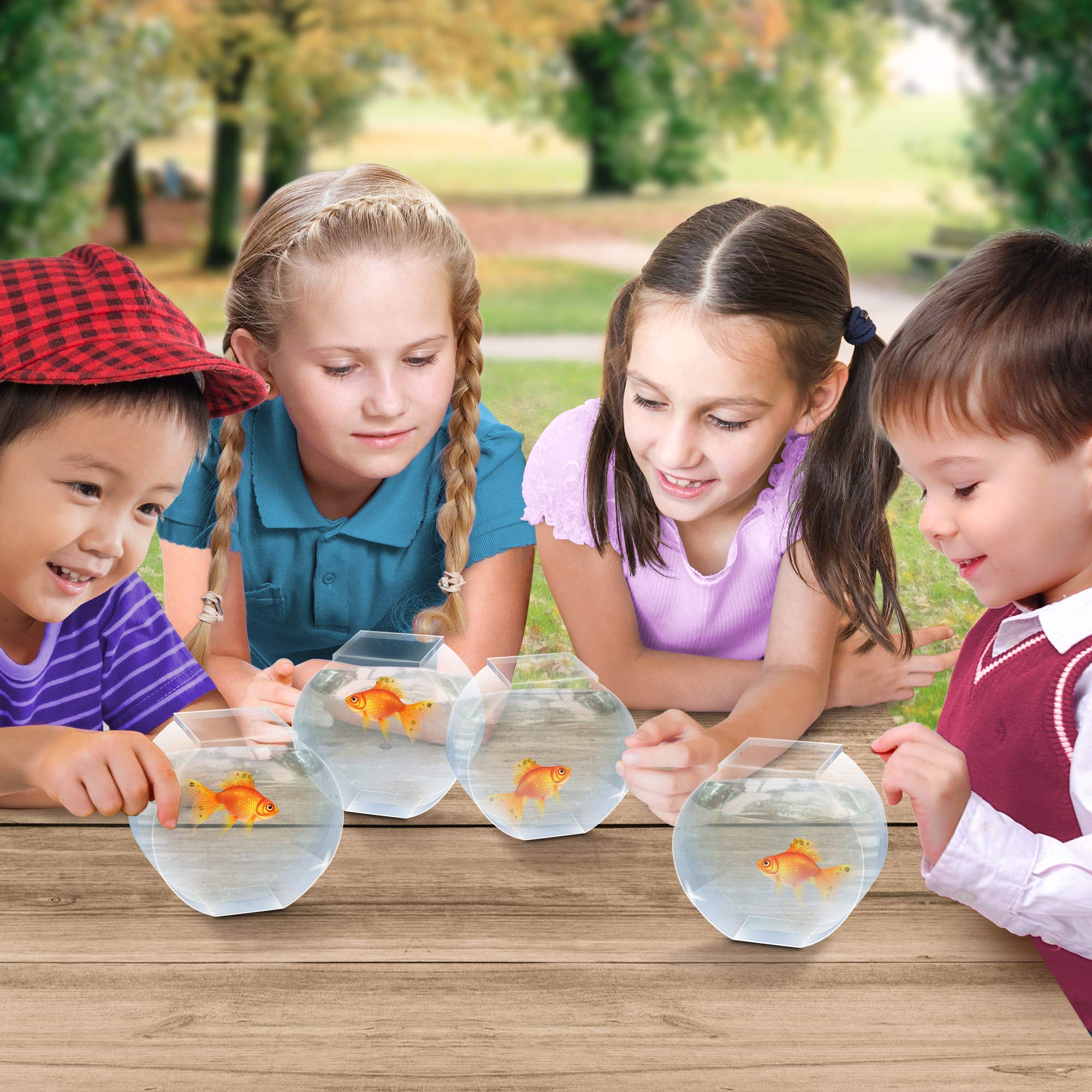 ArtCreativity Plastic Fish Bowl Set 12 Pack Cute Fishbowls for