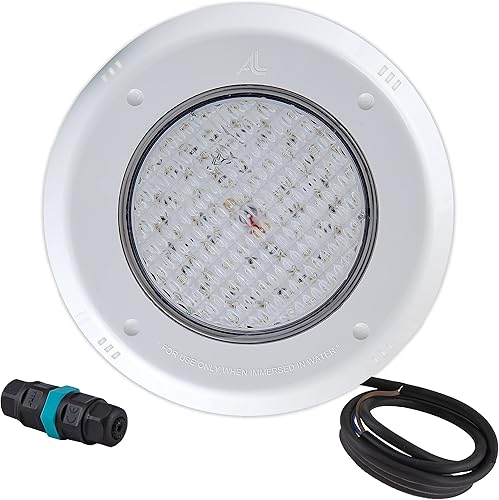 Luces LED para piscina, 30 W, 12 V CA, cable de 16 pies, IP68 impermeable, luces subacuáticas para piscina (no incluye transformador de CA de 12 V)