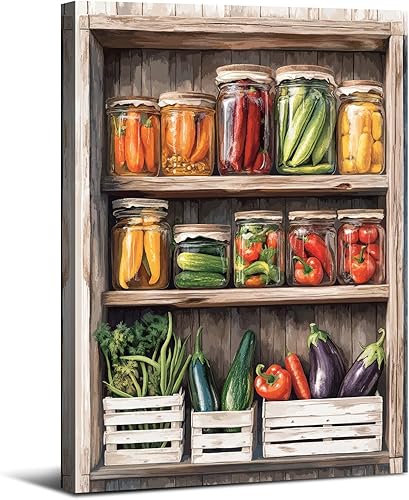 Tarro de masón en lienzo para pared, decoración de pared de comedor, cocina, granja, especias, alimentos, impresiones abstractas, colorido,