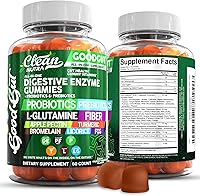 Clean Nutraceuticals Digestive Enzymes Gummies with Probiotics, Prebiotics & L-Glutamine - Vegan Gut Health Support for Men & Women
