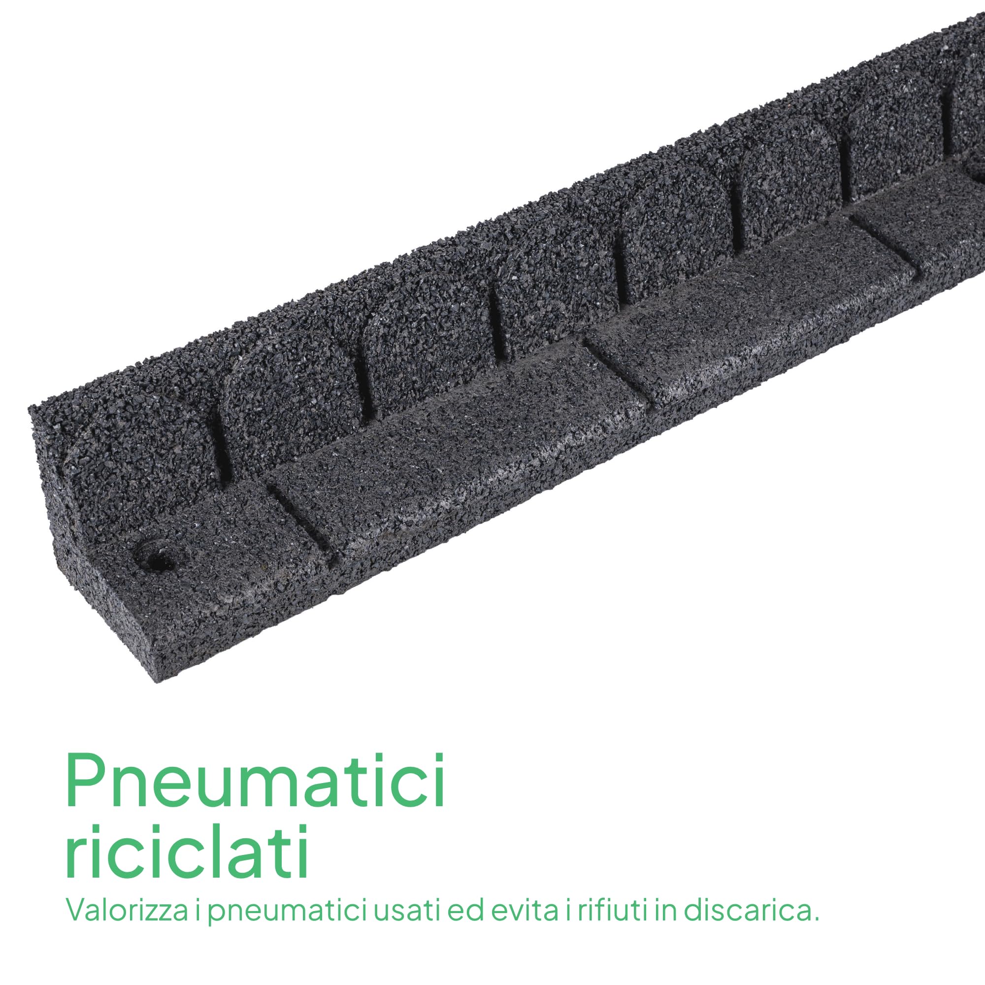 Bordura per Aiuola 4,6 Metri - Bordo Giardino Flessibile in Gomma Riciclata - Bordatura Aiuole Giardino per Prati, Sentieri, Sporgenze e Prati Artificiali - Lunghezza di 4 x 1,15 m, Antracite