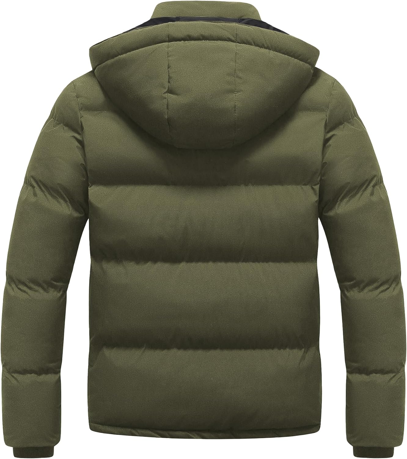 Chrisuno Men's Winter Coat Waterproof Warm Puffer Jacket Quilted Insulated Bubble Jackets with Hood - Image 2