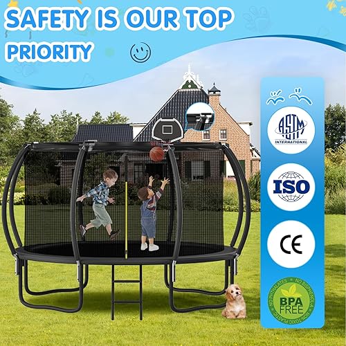 Miniatura 56 de Tranpoline - Tranpoline para exteriores de 16 pies, 14 pies, 12 pies, 10 pies, para niños y adultos, capacidad de peso de tranpoline de 300 a 1000