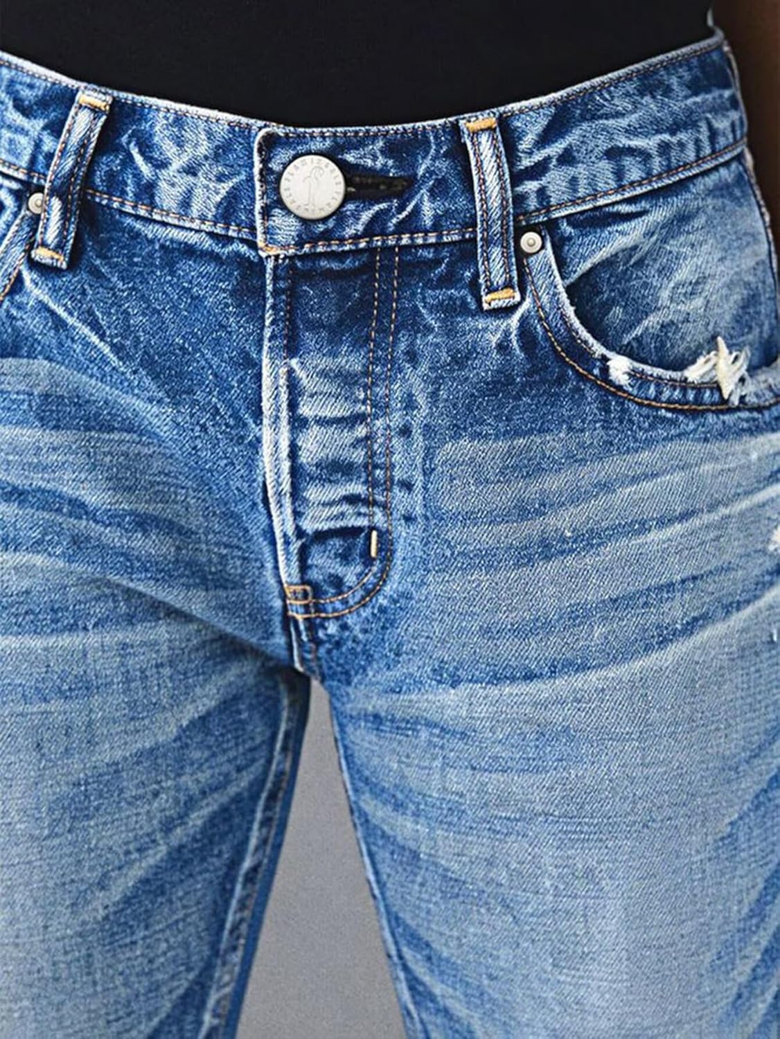 Flamingals Skinny Leg Cropped Jeans for Women Mid Rise Stretchy Ripped Raw Hem Distressed Ankle Jeans Casual Denim Pants