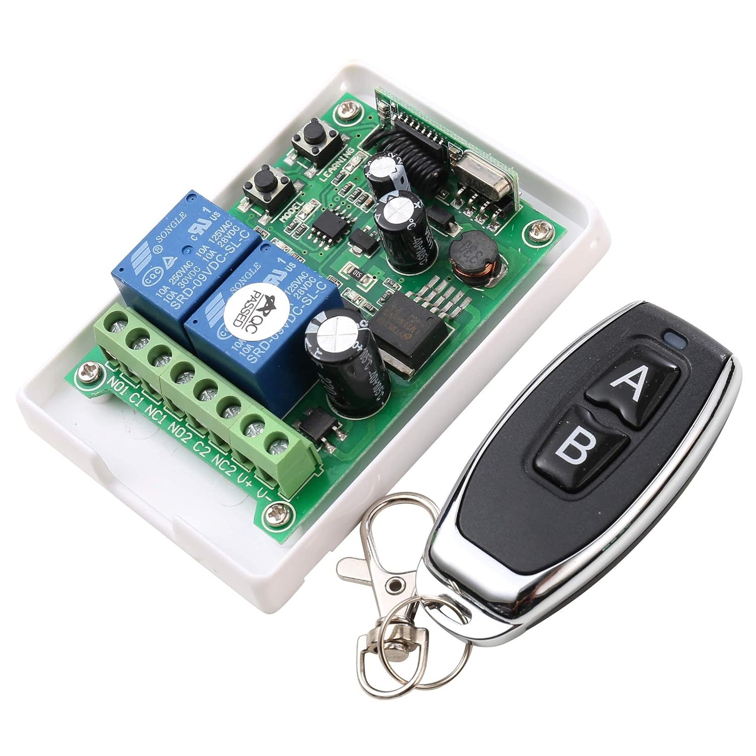 UHPPOTE 2-Channel RF Wireless Remote Control Switch with a remote control