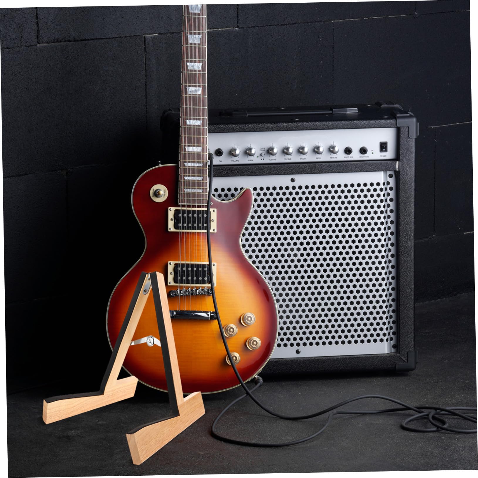 Toyvian Drewniany Stojak Gitarę i Składany Do Gitary Elektrycznej Akustycznej i Klasycznej Stojak Podłogowy Instrumenty Muzyczne Przenośny i Oszczędzający Miejsce