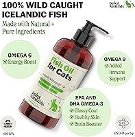 Vista 2 de Wild Caught - Aceite de pescado para gatos, omega 3-6-9, no contiene ingredientes modificados genéticamente, reduce la muda, ayuda a la piel