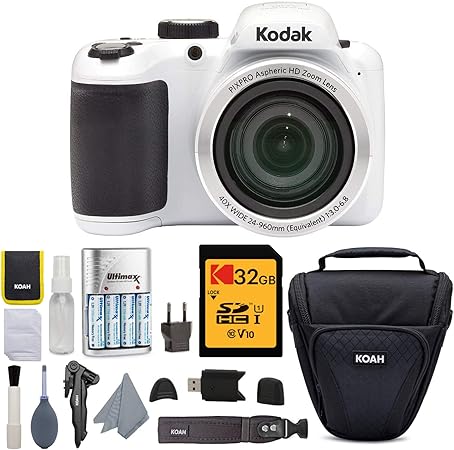 kodak pixpro az401 40x astro zoom digital camera white with koah holster case and accessory bundle 5 items