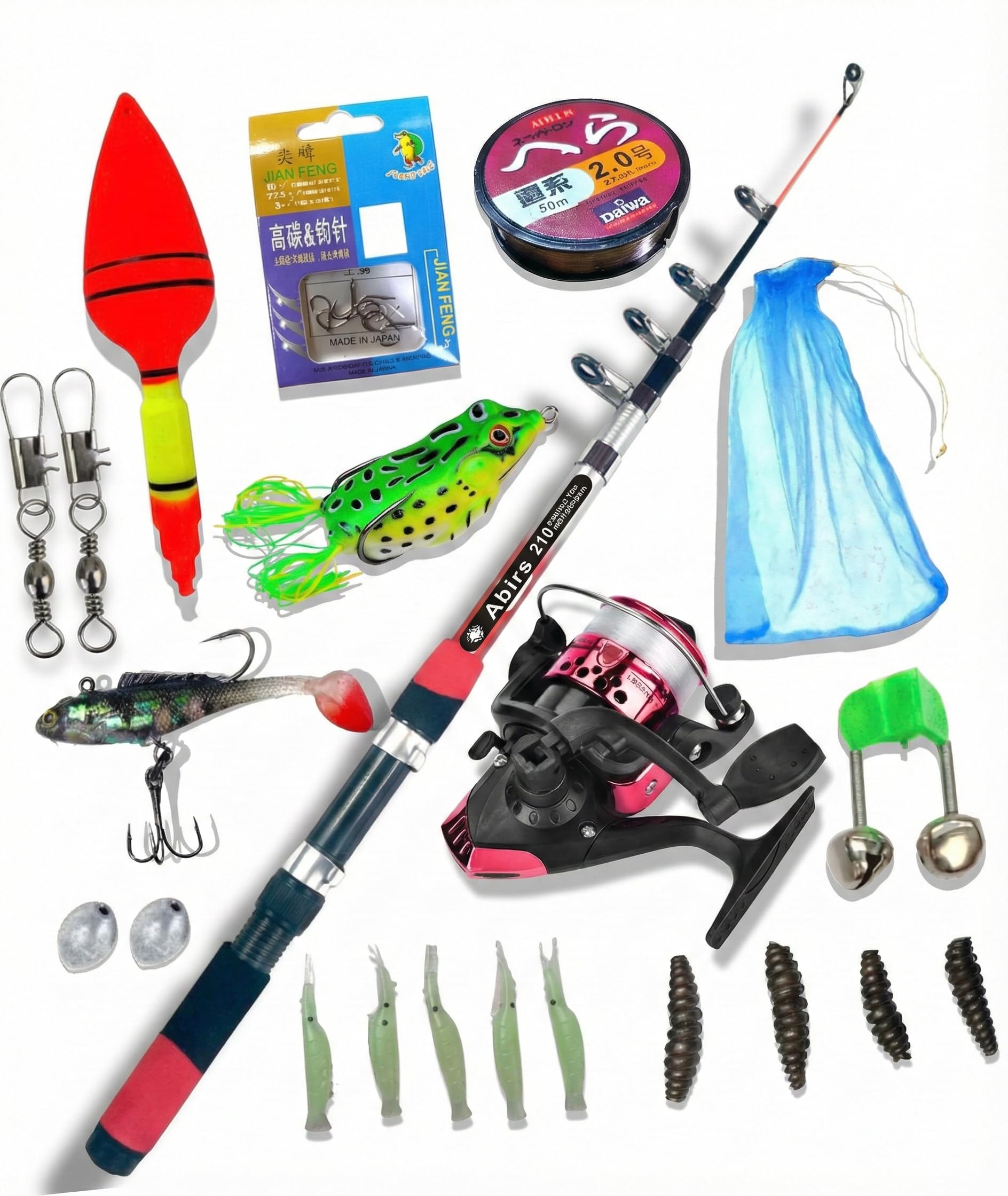 Fishing Rod and Reel Full Set Combo with Fishing Accessories with Frog Lure-picture-21