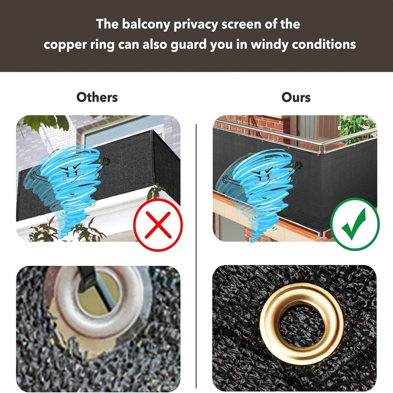 0,8 x 8 m żagiel przeciwsłoneczny na balkon, odporny na wiatr baldachim HDPE z kablami i opaskami, na zewnątrz, do ogrodu, pergola, osłona, czarny, schronienie słoneczne