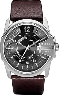 Diesel Men's Quartz Watch, Analog Display and Leather Strap Dz1206, Brown Band