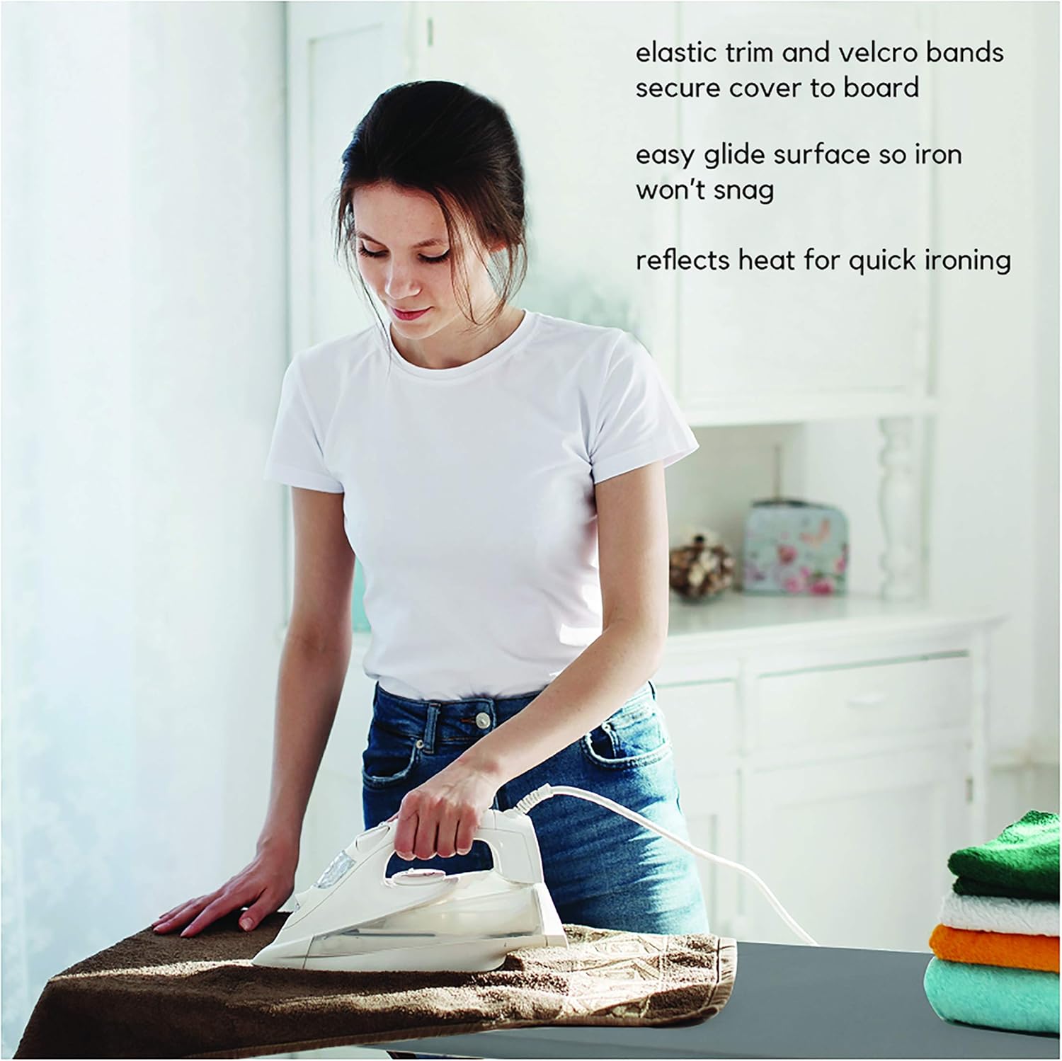 Simplify Ironing Board Cover and Pad | Silicone Coated | Scorch Resistant | Thick Padding | Elastic Edge | Hook and Loop Fasteners | Standard Size 15x54 | 2 Pack | Plum Pink