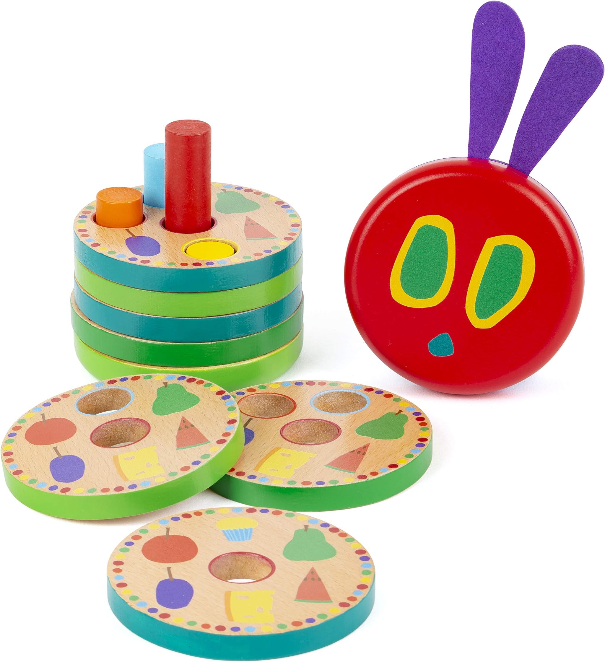 Small Foot Logisteck Very Hungry Caterpillar 11344 Wooden Plug-In Game and Concentration Game for Children from 3 Years Very Hungry Caterpillar 1344, Multi-Coloured