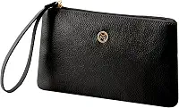 Bolsa Carteira Clutch Feminina de Couro Bovino Legítimo c/Fechamento em Zíper Mariart Cambará