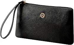 Bolsa Carteira Clutch Feminina de Couro Bovino Legítimo c/Fechamento em Zíper Mariart Cambará