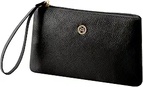 Bolsa Carteira Clutch Feminina de Couro Bovino Legítimo c/Fechamento em Zíper Mariart Cambará