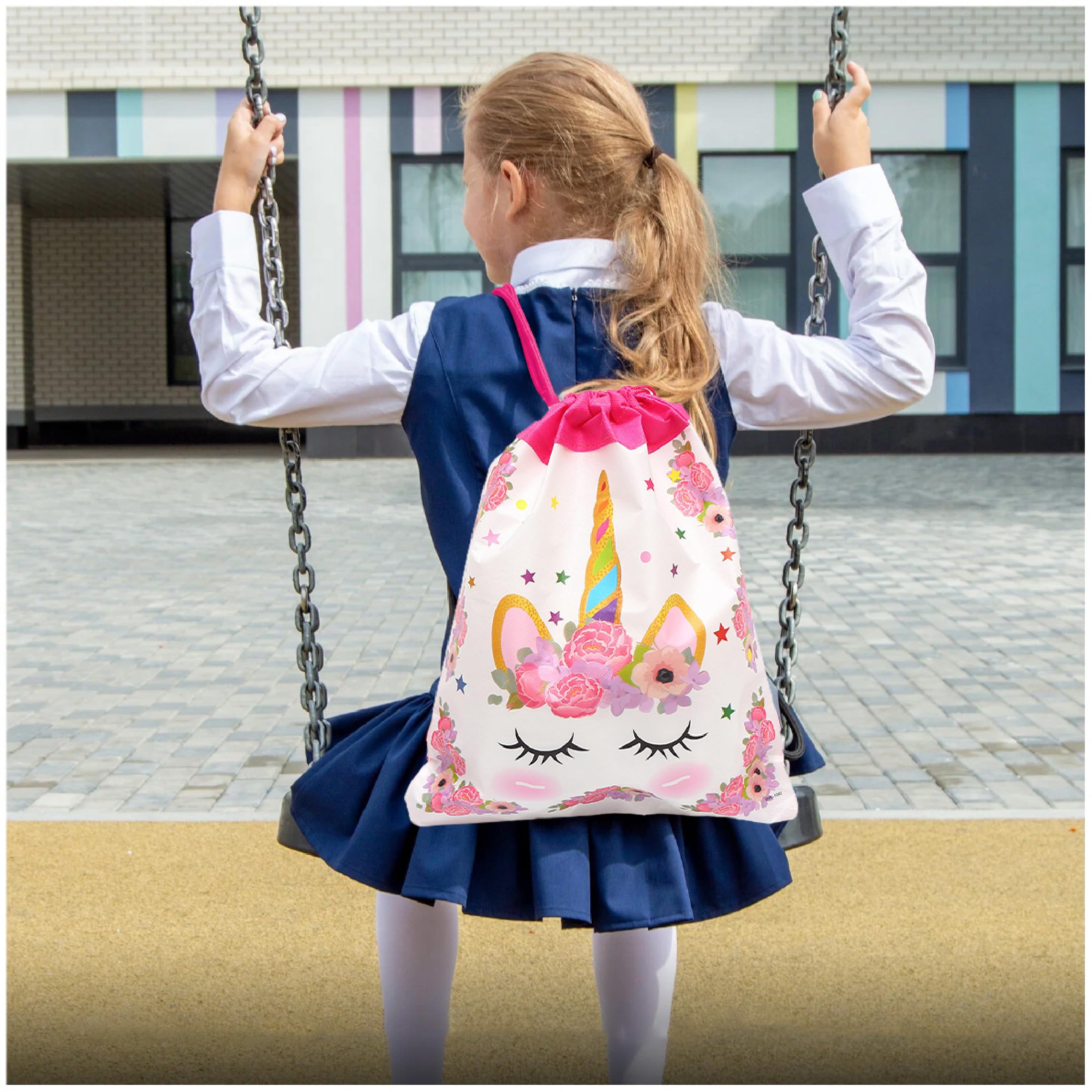 Lot De 3 Sacs Sport Licorne à Cordon - Sac Piscine Enfant Imperméable Pour École Et Camping