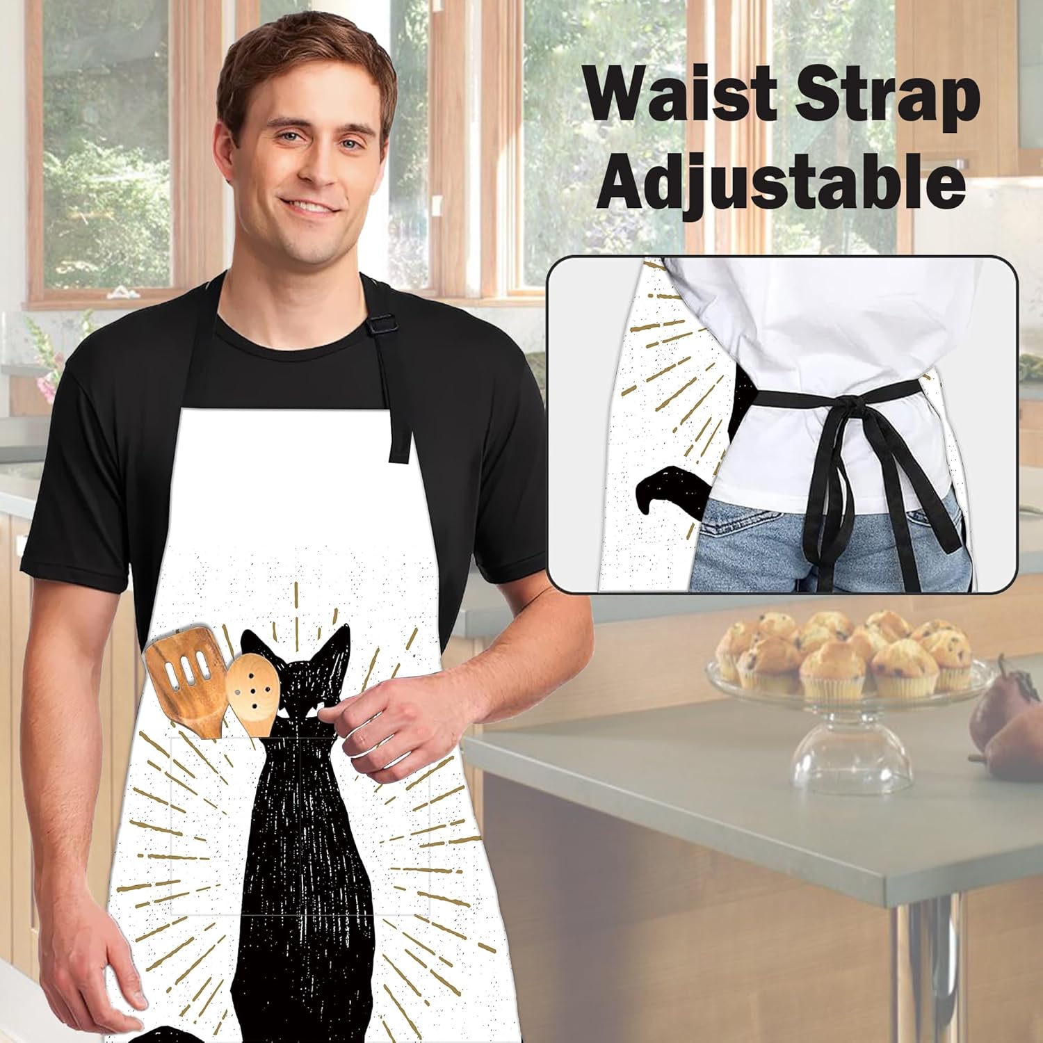 エプロン ビブエプロン 調節可能なネック付き 防水 レディース メンズ キッチン クッキングギフト