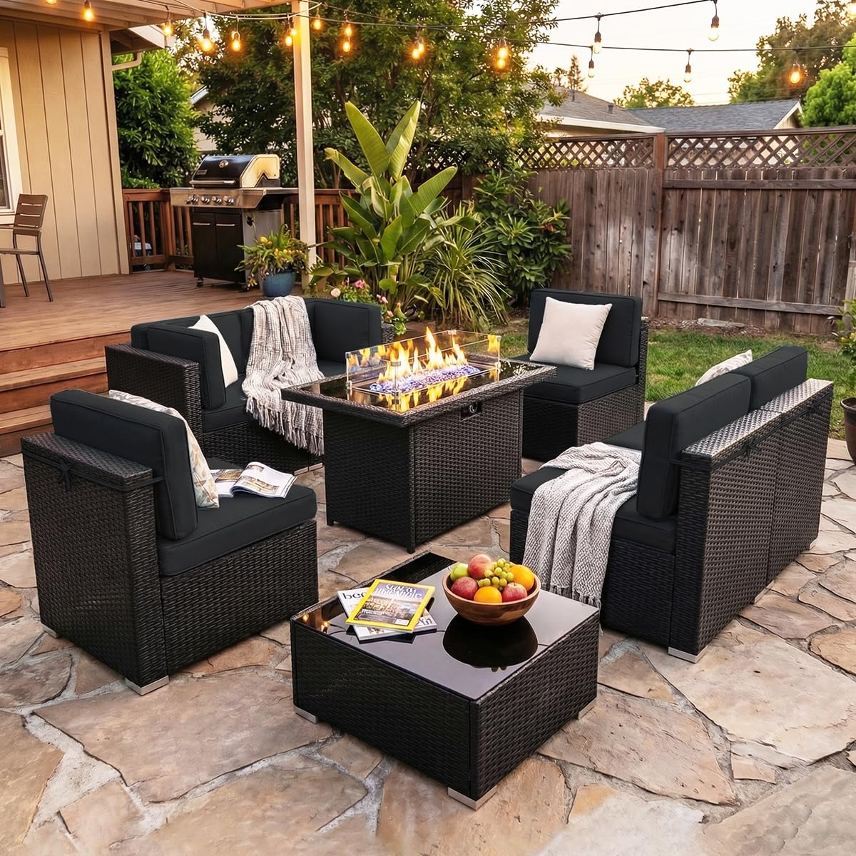 Amazon.com: Vakollia 8 Pieces Patio Furniture Set with 44