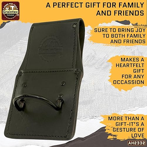 Miniatura 8 de Graintex Hammer Holder Ambassador Series Color Top Grain Leather, Hammer Loop, Leather Tool Holster, Construction Workers, Electricians, Framers