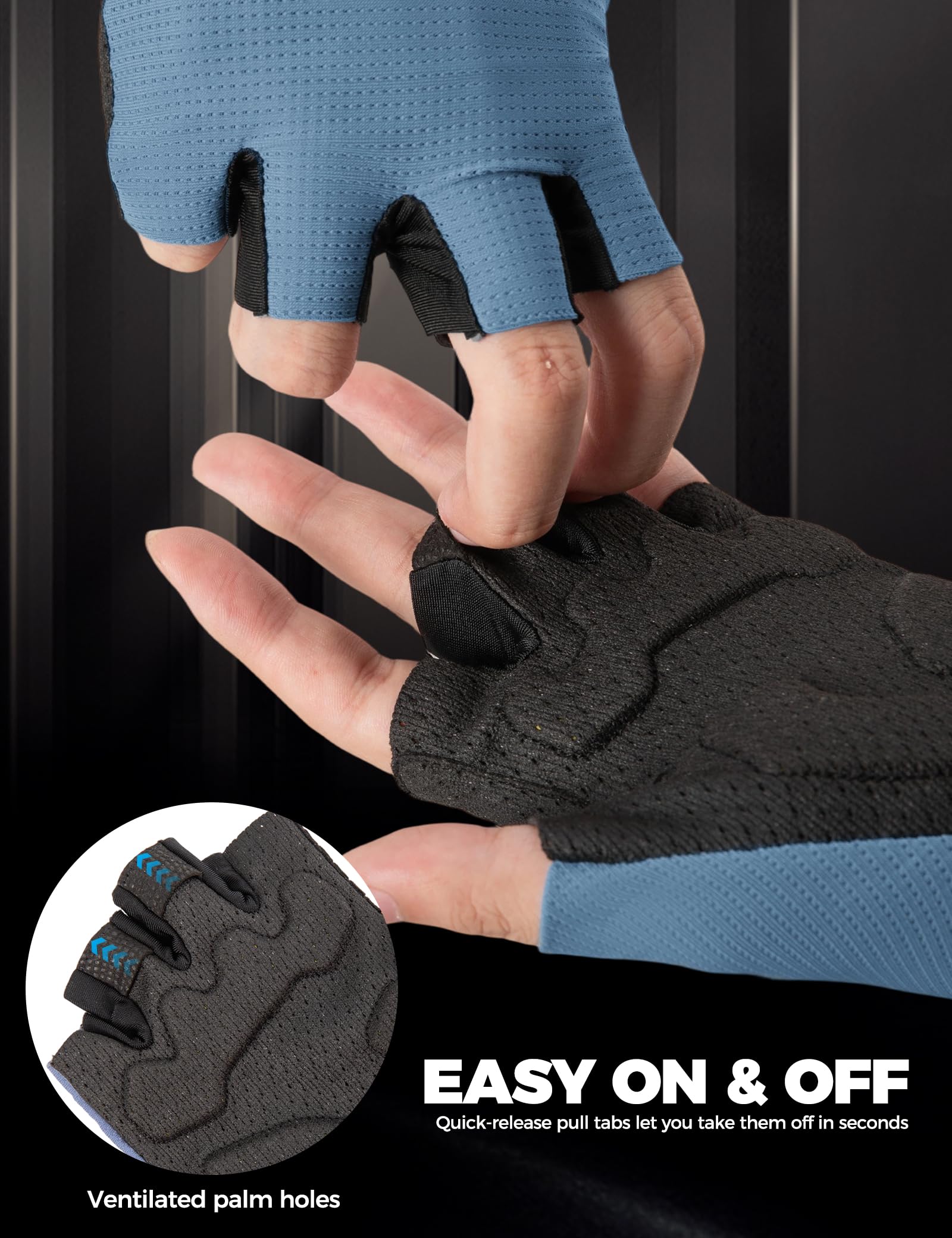 ROCKBROS Guantes Cortos de Ciclismo con Acolchado PORON XRD para Hombre y Mujer, Transpirable, Antideslizante para MTB, Bicicleta de Carretera, Deportes al Aire Libre