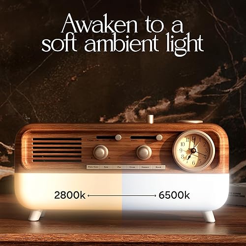 Miniatura 5 de Fuse DRM Sleep Machine  Reloj despertador analógico con altavoz Bluetooth  6 sonidos relajantes para dormir  Opciones de iluminación ajustables