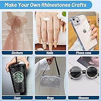 Vista 6 de Mckanti B7000 - Pegamento transparente de diamantes de imitación y 2500 diamantes de imitación para manualidades, 7 colores, 5 tamaños, kit