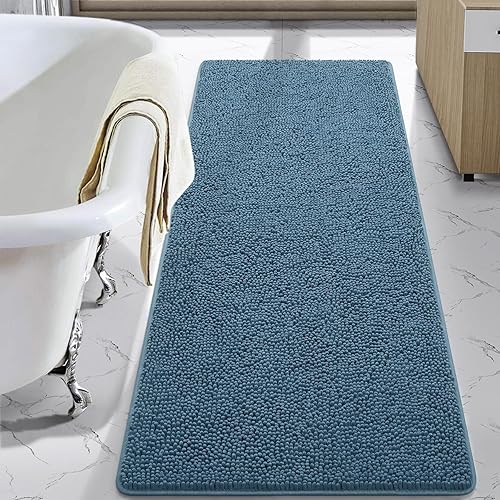 Miniatura 9 de LOCHAS - Tapete peludo, lavable, antideslizante y absorbente de 24 x 17 pulgadas, para baño, bañera o ducha, afelpado, de felpilla, suave, color