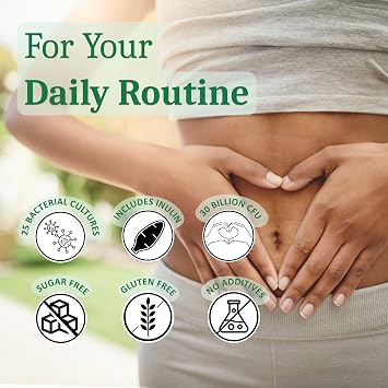 Raibu Bio Cultures, 25 Bacterial Cultures with Inulin - 180 Enteric Coated Capsules - 60 Billion CFU - Lactobacillus Acidophilus & Bifidobacterium - No additives