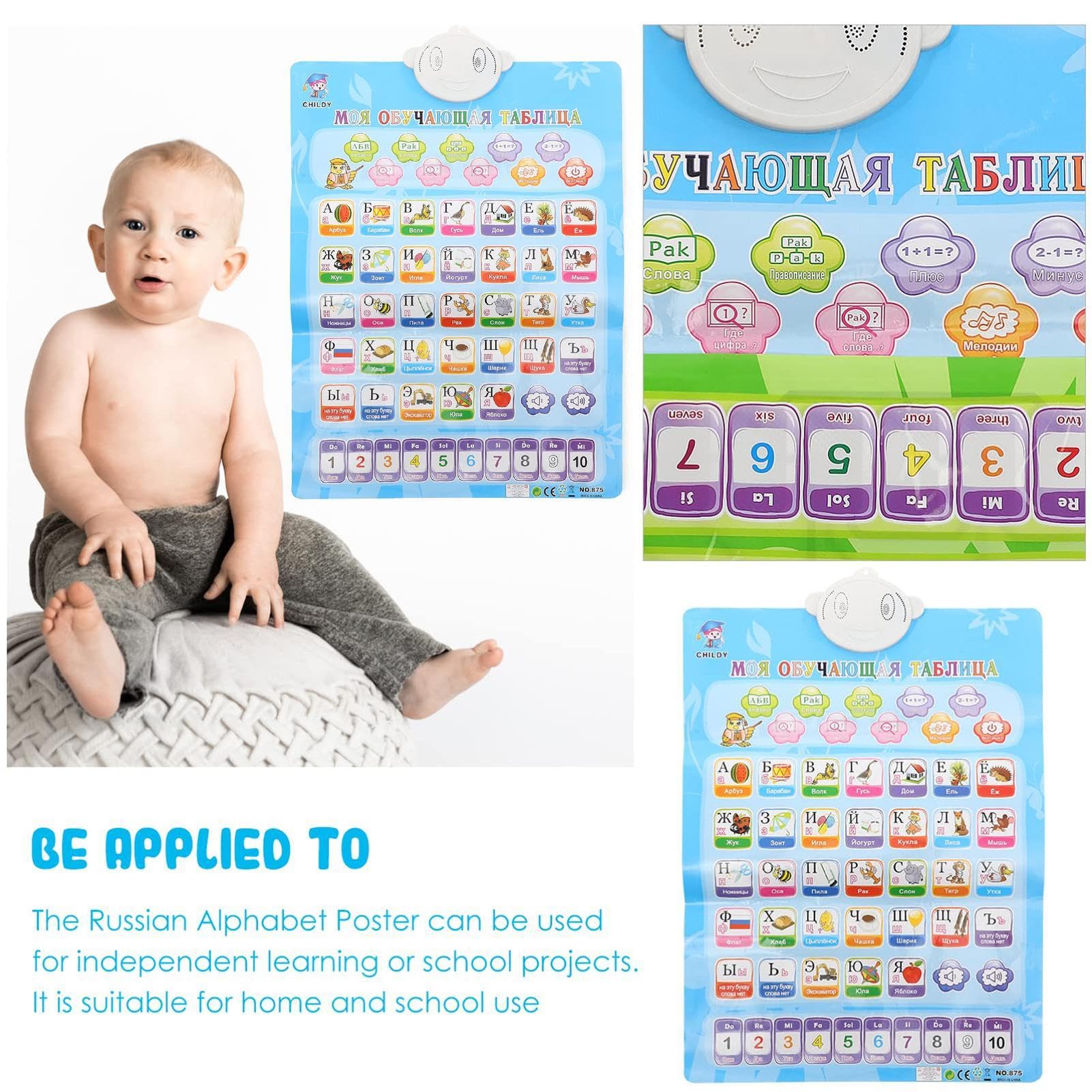 Poster dell'alfabeto russo Educazione precoce libro di apprendimento russo puzzle per studenti bambini