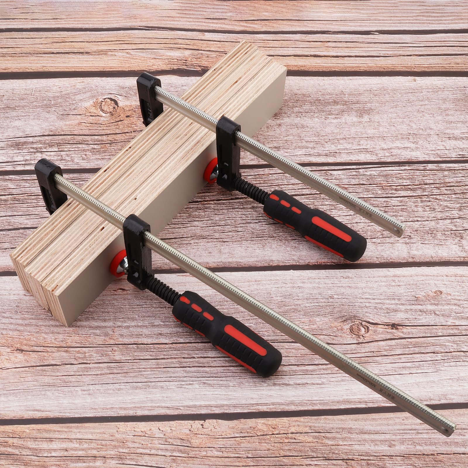 Set di 2 morsetti per barra in acciaio, 20,3 cm e 30,5 cm, morsetti a F tedeschi a forma di F, morsetti a F leggeri per la lavorazione del legno