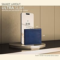 Vista 99 de Carteras RFID delgadas para hombres - Cartera de bolsillo frontal de piel genuina Marrón vintage