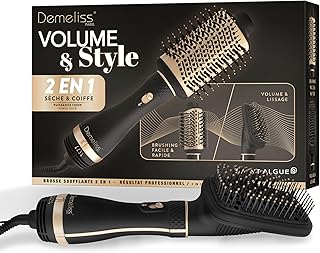 SAINT ALGUE - 2 in 1 Heating Brush VOLUME & STYLE - Dry & Style, for All Hair Types - 2 Replaceable Heads - Ceramic & Tourmaline Coating - 3 Temperatures