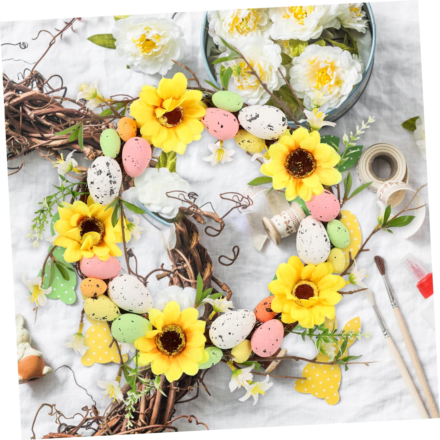 Cabilock 4 Pz ghirlanda pasquale ghirlande rosa per la porta d'ingresso porta d'ingresso easter egg home decor garland arredamento della scena del festival forniture pasquali Rattan