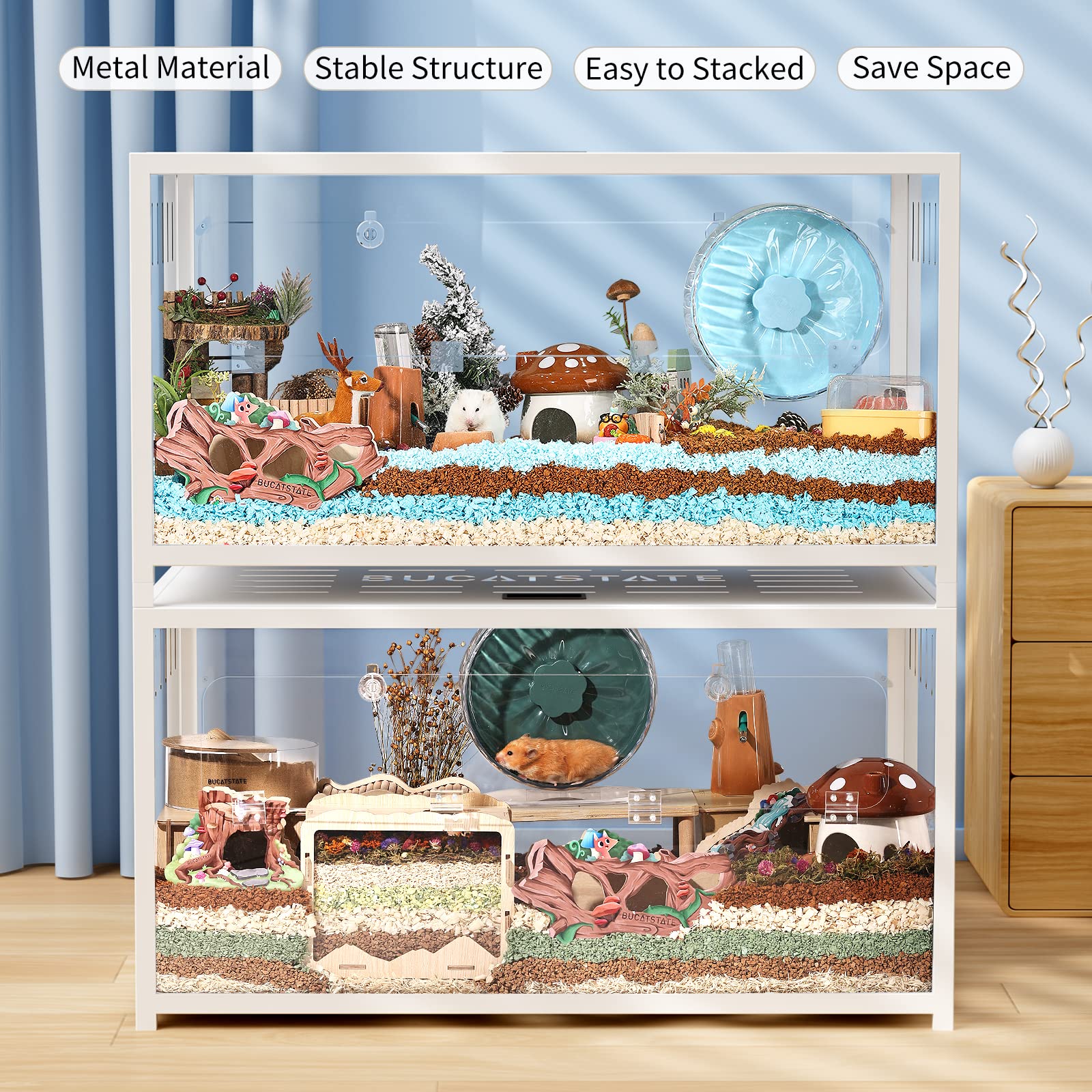 Amazon.co.jp: BUCATSTATE ハムスターケージメタル - 小さな動物の生息