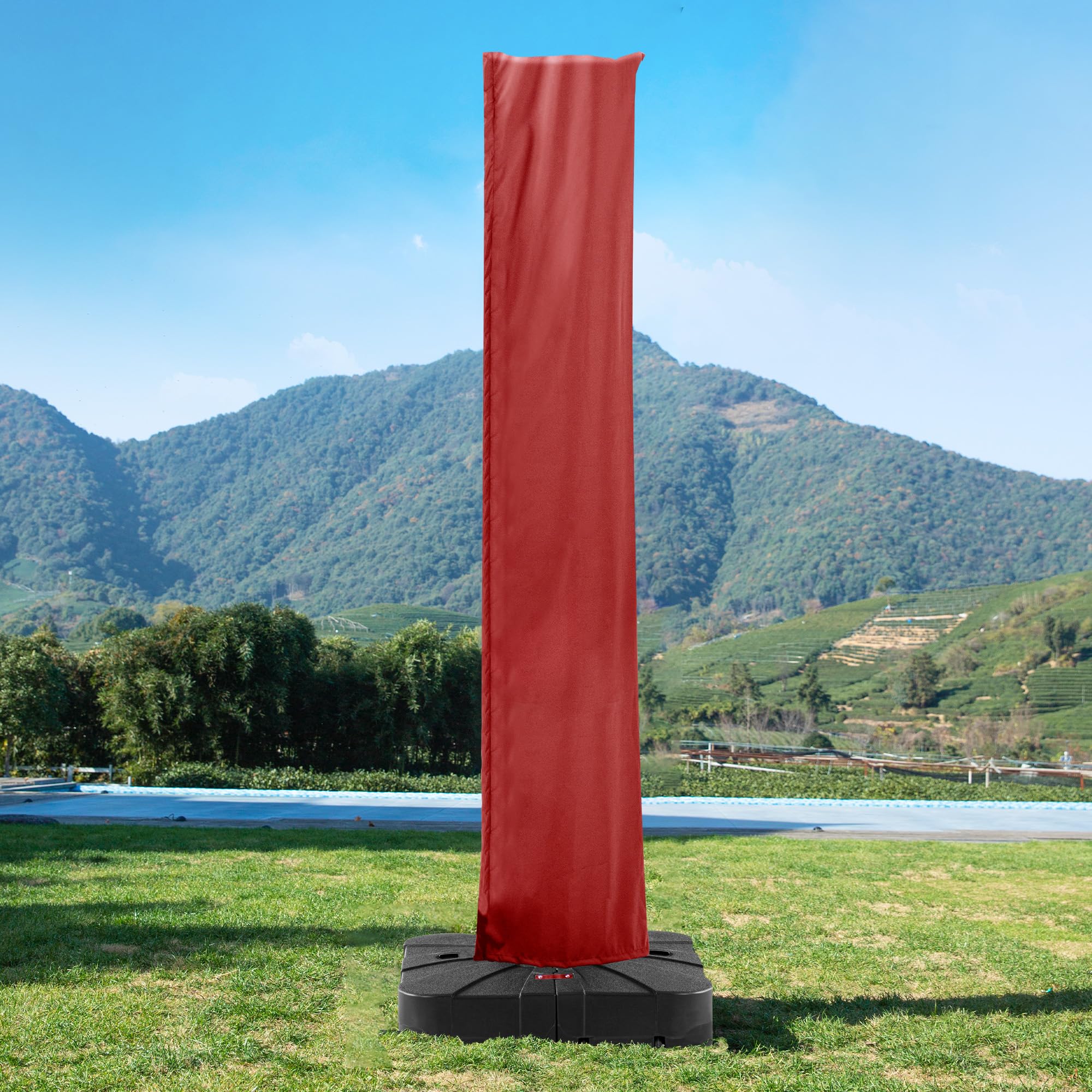 MEVBC Patio Umbrella Cover, Water Resistant Replacement Covers with Zipper and Rod Fit 9-13 Ft Outdoor Cantilever Umbrellas, Red : Patio, Lawn & Garden