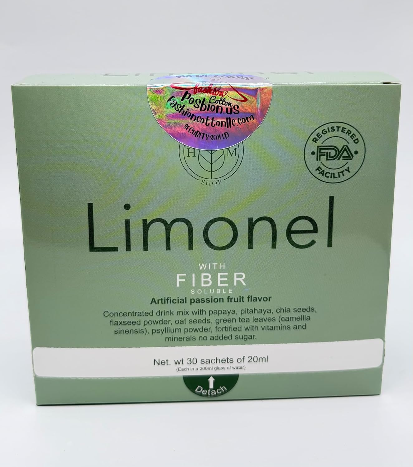 Limonel, Prebiotic Fiber Supplement for Digestive Health, 30 ea., on The go