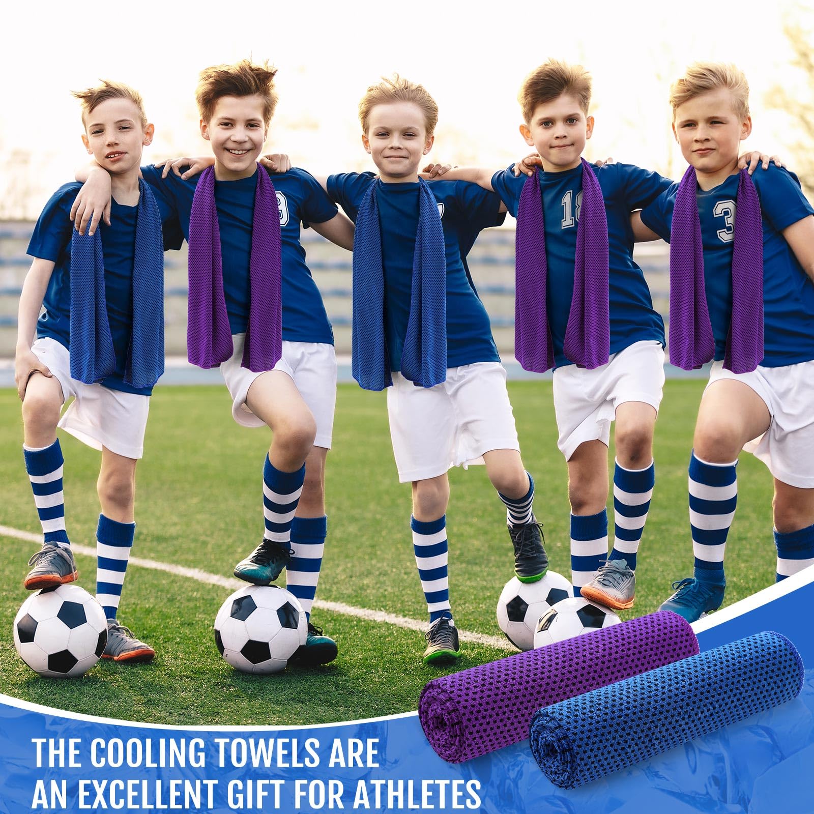 Paquete de 30 Toallas refrescantes de 40 x 12 Pulgadas, Toallas Reutilizables para el Cuello, Ideales para Deportes y Gimnasio. Toallas de enfriamiento rápido para Correr, Golf, yo