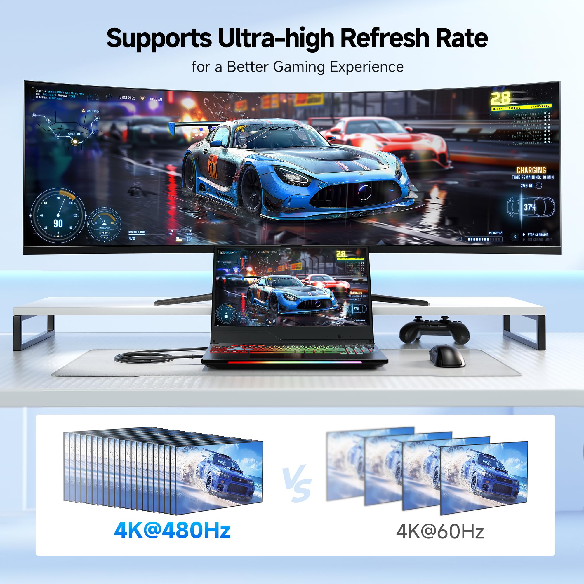 Cable Matters Kabel USB-C do DisplayPort 2.1 40 Gbps, 3 m