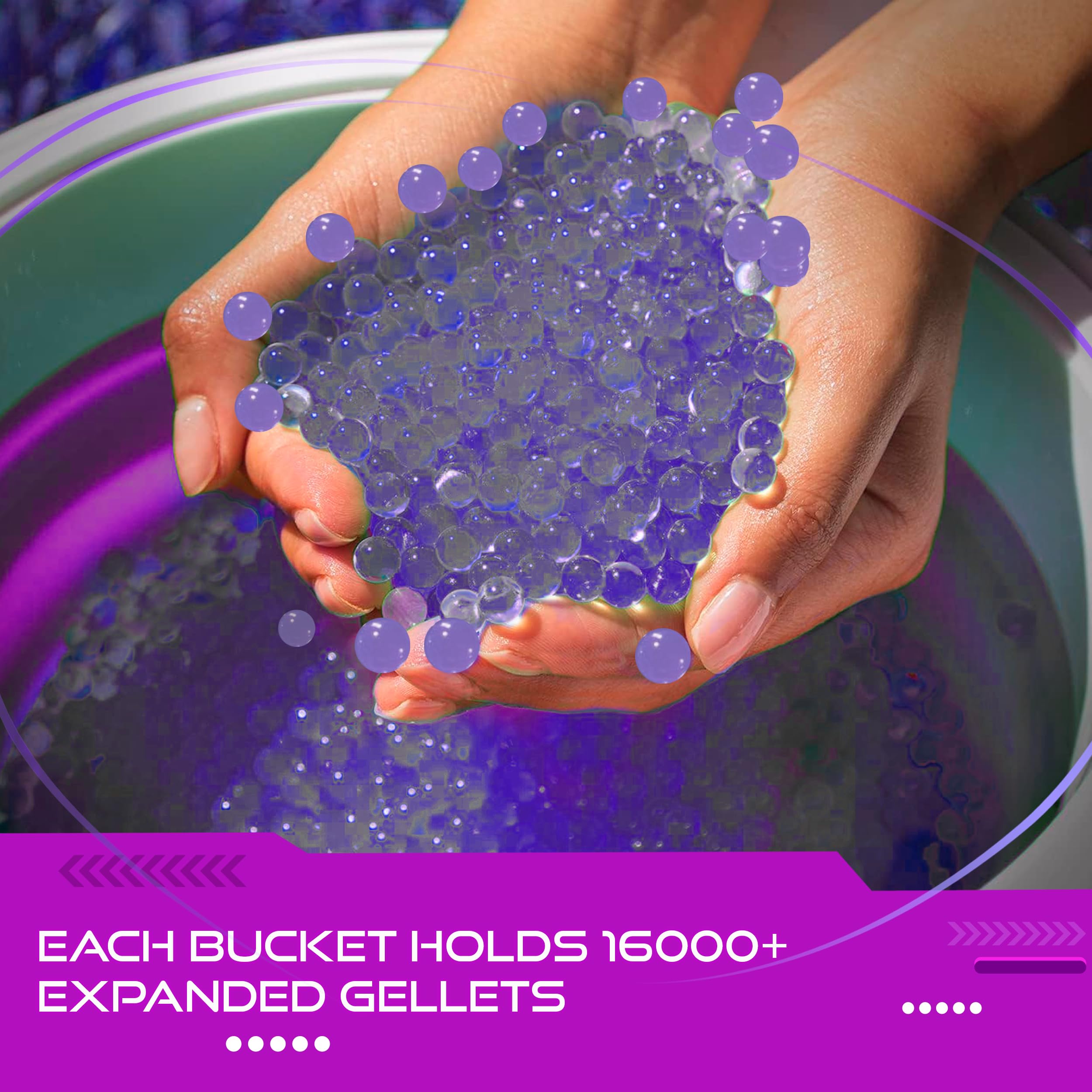 LMMDSKD Gel Balls Blaster Accessories - Ammo Bucket With Strainer 100,000 Pcs Orby Gun Ammo & Refill Bottle, Splatter Ball Tub/Holder Holds 30,000 Water Beads Compatible Splatrball Bullets Orbeez Ammo In Kenya - View #14