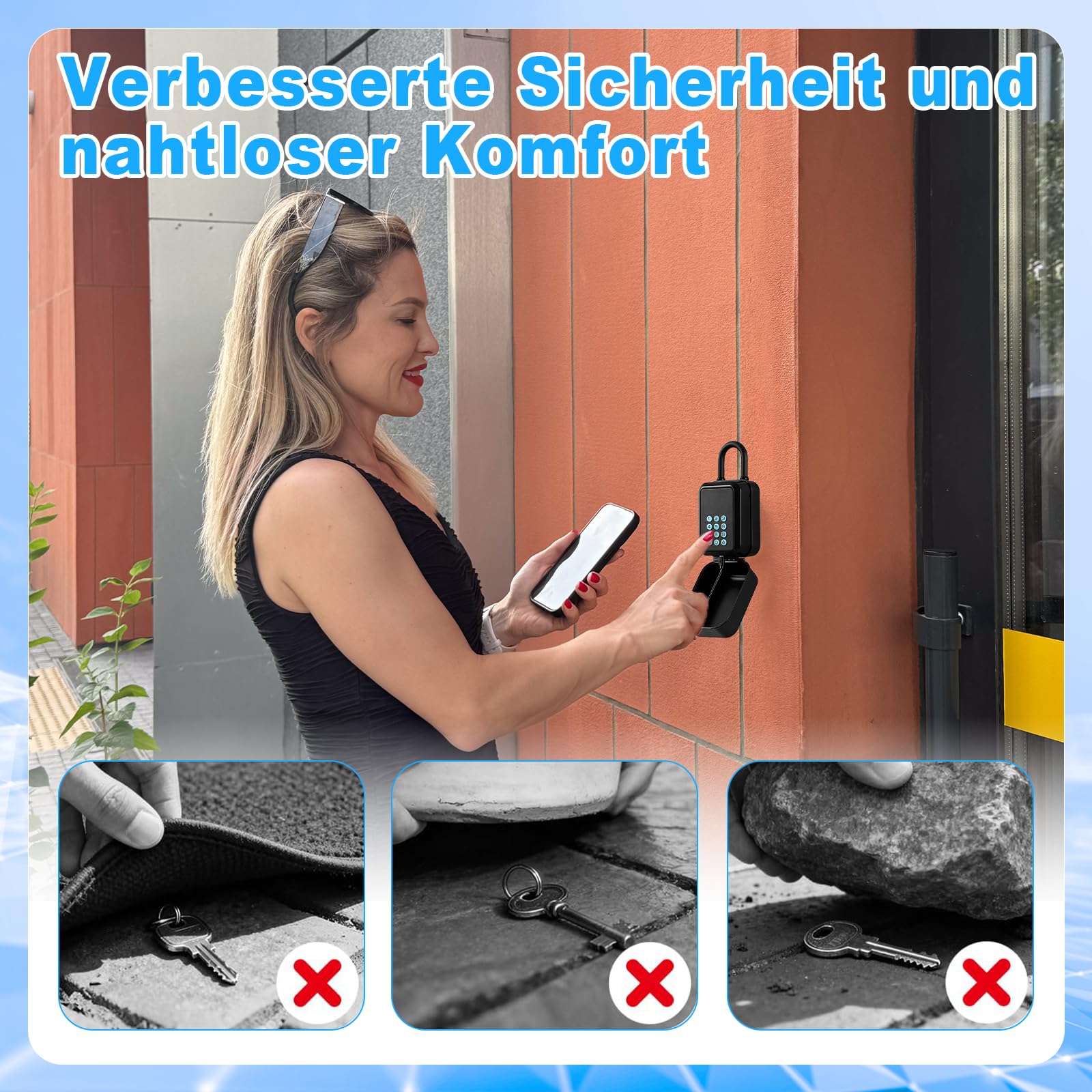 Schlüsseltresor mit Zahlencode, Smart Schlüsselbox, Key Lock Box