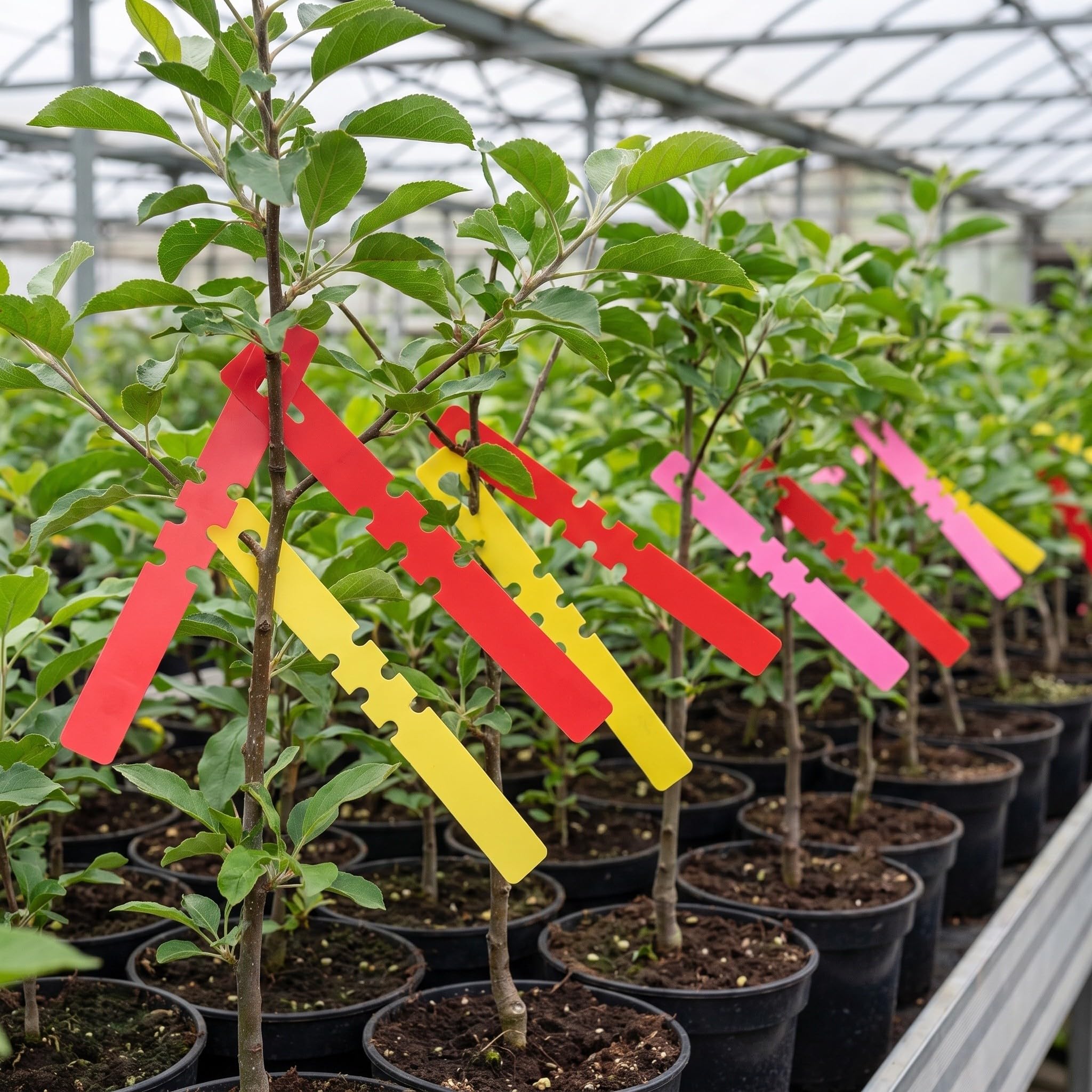 Lurrose 1200 étiquettes en plastique pour plantes, étiquettes à suspendre et à enrouler, de pépinière ajustables, imperméables pour plantes de jardin, 6 couleurs