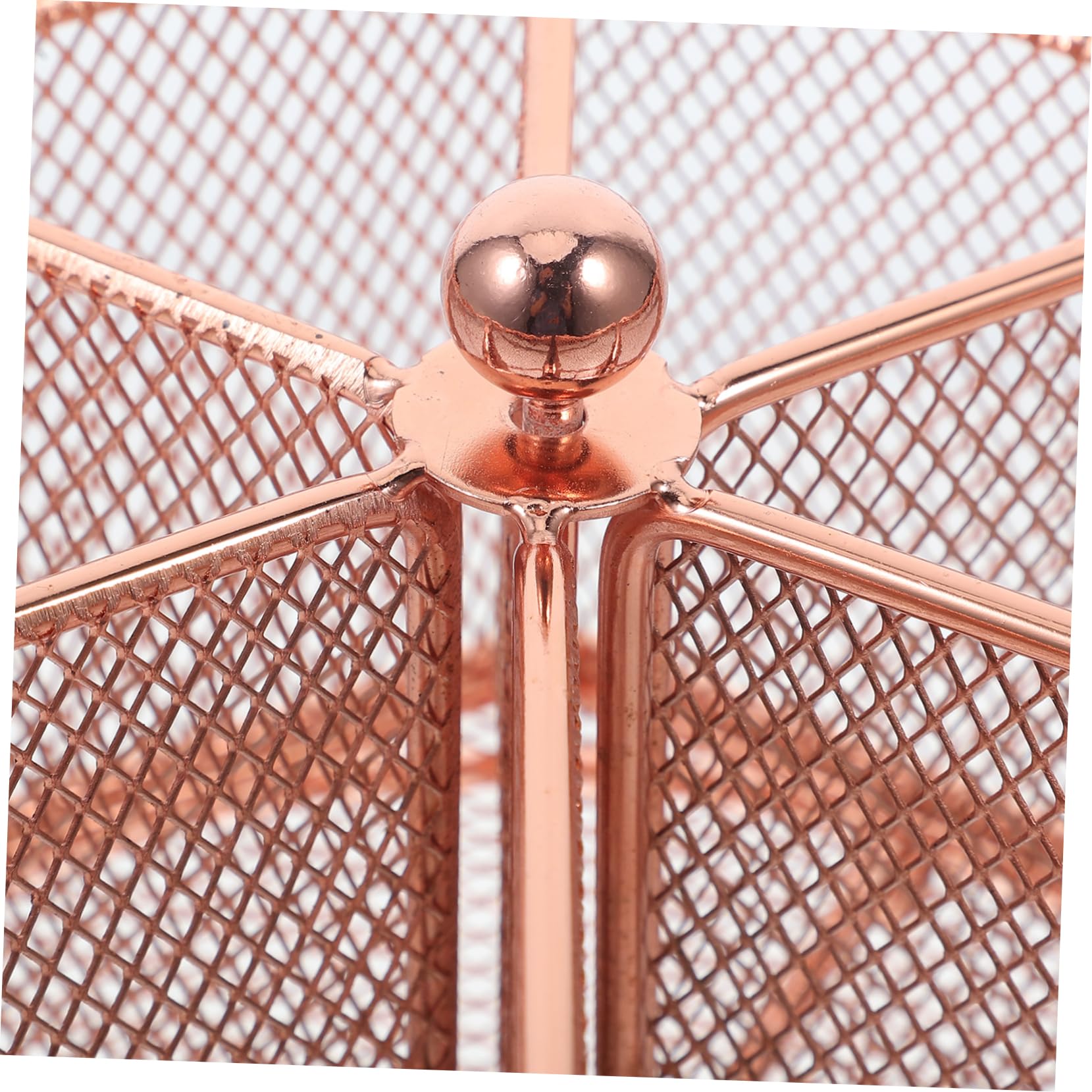 HOMSFOU Drehbarer Stiftehalter mit Pentagonalem Hohlraum Design Organizer Roségold Multifunktional für Büro und Zuhause Eleganter Schreibtisch Organizer zur Stilvollen Aufbewahrung von