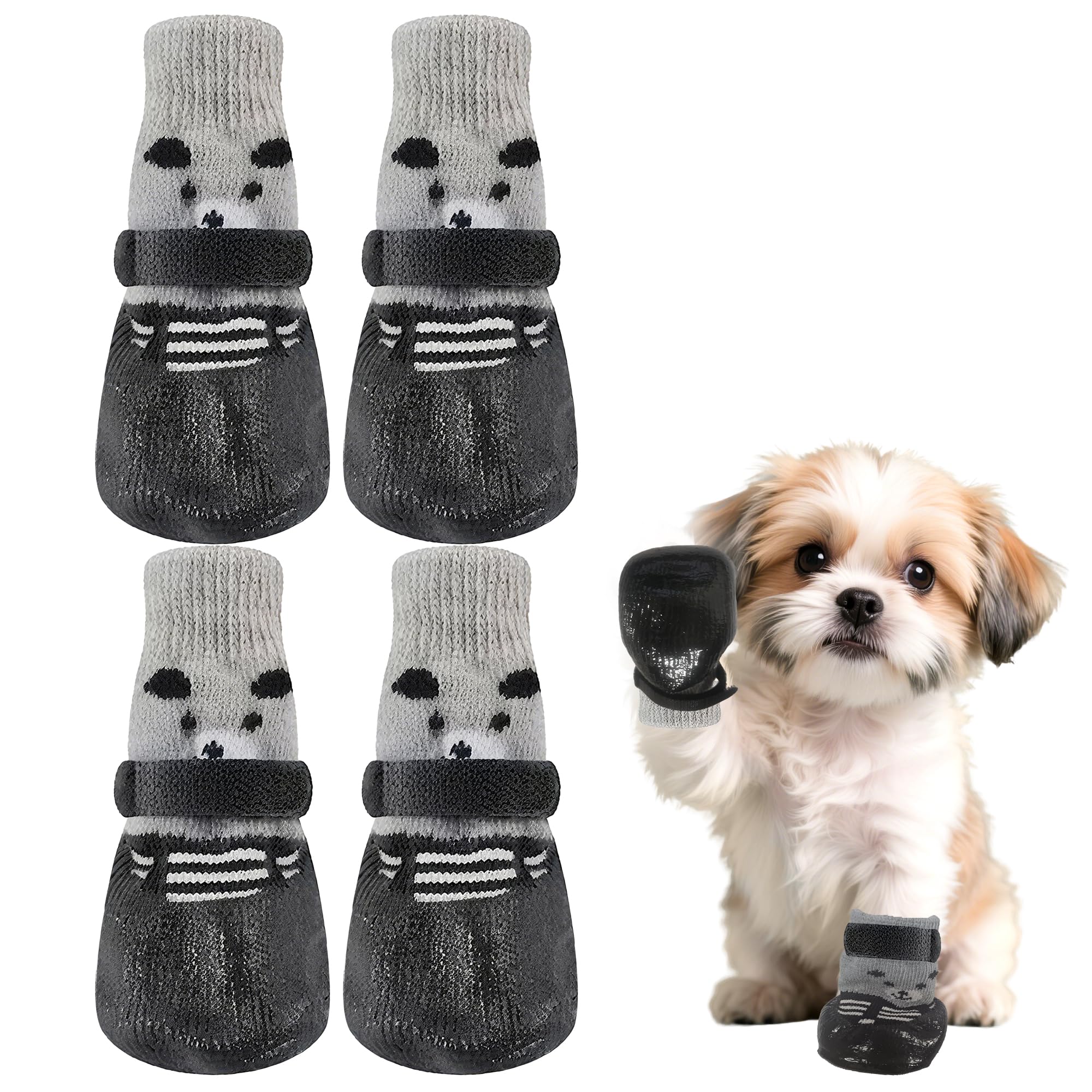 Dog Boots Rain-Resistant Silicone Socks, Socks With Grips For Stable Walking, Helps Keep Paws Clean During Daily Use, Paw Covers For Outdoor Walks, Boots & Paw Protectors For Dogs (Medium)