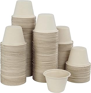 Lot45 Sustainable Small Paper Portion Cups - 4oz Condiment Container Paper Souffle Cups, 200ct Disposable Medicine Cups