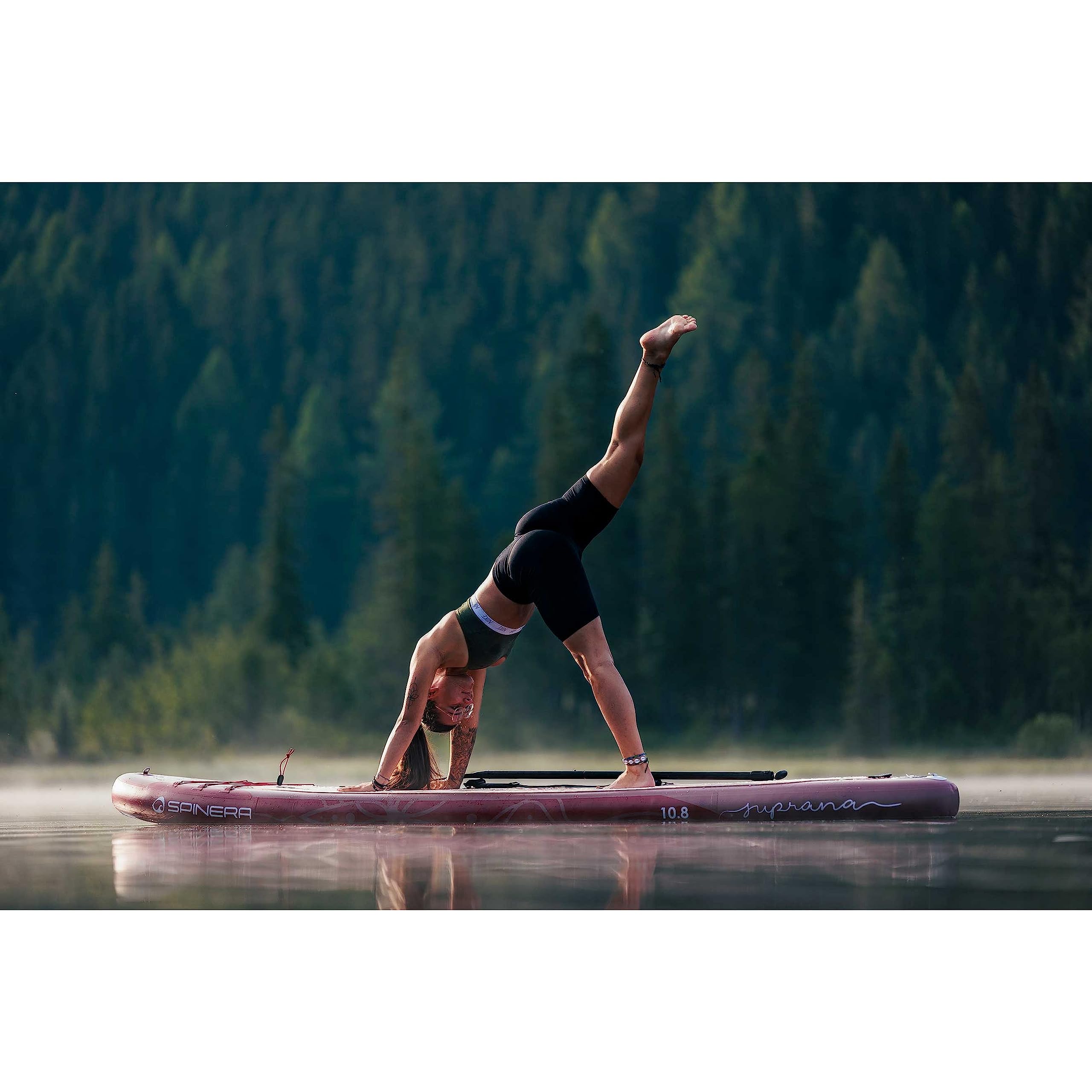 Spinera Suprana 10.8 SUP Board – Aufblasbares Yoga & Fitness Stand Up Paddle Komplettset – 325x86x15 cm – Inkl. Paddel, Pumpe, Rucksack, Leash & Tragegurt – Für Damen & Herren bis 150 kg