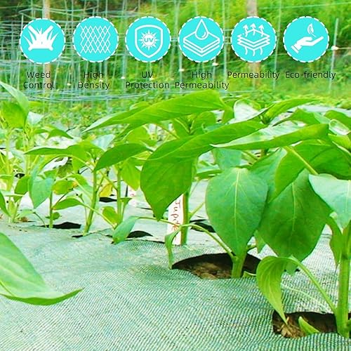 Miniatura 6 de Broadfashion Tela de barrera de malezas prémium de 4 x 250 pies, 5 onzas de alta resistencia, tela de control de malezas, alta permeabilidad, buena
