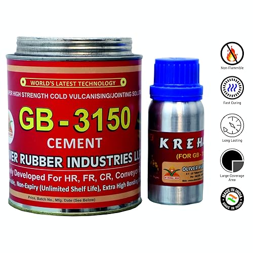 Miniatura 2 de Adhesivo de cemento de vulcanización en frío GB-3150 con endurecedor para cinta transportadora resistente al calor y polea de retraso de unión