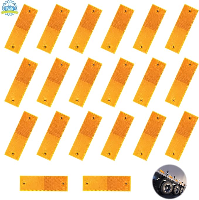 20Pcs Rectangular Reflectors Car Reflector Rear Reflector Truck