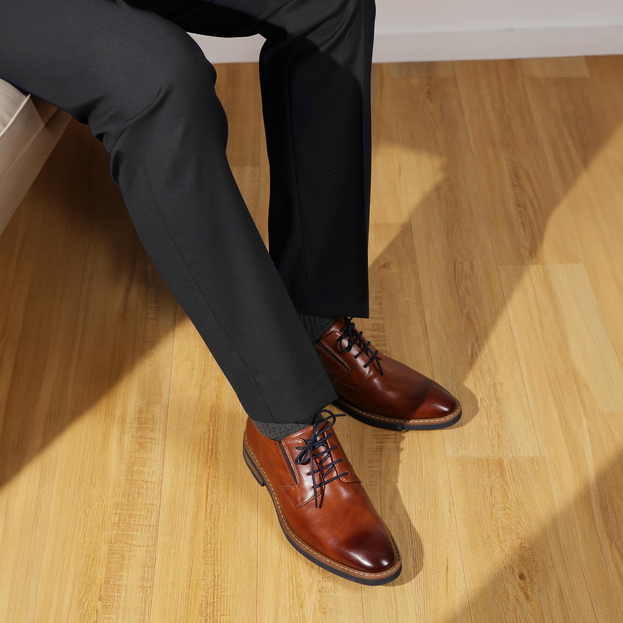 Bruno Marc Scarpe Oxford Uomo in Pelle Stringate Derby Basse Oxford Vintage Elegante